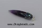 CGP3367 15*50mm - 16*65mm sticks amethyst gemstone pendants