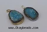 CGP3373 25*35mm - 30*40mm freeform druzy quartz pendants