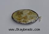 CGP3405 35*50mm faceted oval agate pendants wholesale