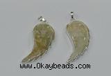 CGP3483 22*45mm - 25*50mm wing-shaped fossil coral pendants