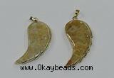 CGP3492 22*45mm - 25*50mm wing-shaped fossil coral pendants