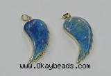 CGP3495 22*45mm - 25*50mm wing-shaped fossil coral pendants