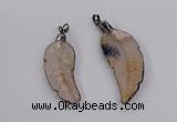 CGP3514 20*45mm - 25*65mm wing-shaped agate pendants