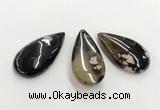 CGP3522 30*55mm - 35*60mm flat teardrop sakura agate slab pendants