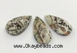 CGP3537 32*58mm - 35*62mm flat teardrop ocean agate slab pendants