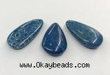 CGP3546 22*45mm - 25*50mm flat teardrop chrysanthemum agate slab pendants