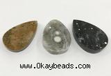 CGP3559 32*48mm - 40*60mm flat teardrop ocean agate slab pendants