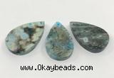 CGP3560 30*50mm - 35*55mm flat teardrop ocean agate slab pendants