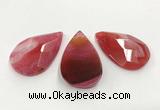 CGP3565 35*55mm faceted flat teardrop agate pendants wholesale