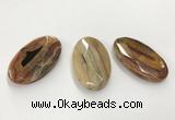 CGP3568 32*50mm faceted oval agate pendants wholesale