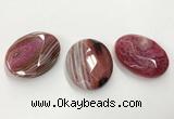 CGP3577 40*50mm faceted oval agate pendants wholesale