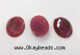 CGP3583 32*45mm faceted oval agate pendants wholesale