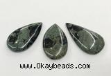 CGP3610 30*50mm - 35*55mm flat teardrop kambaba jasper pendants