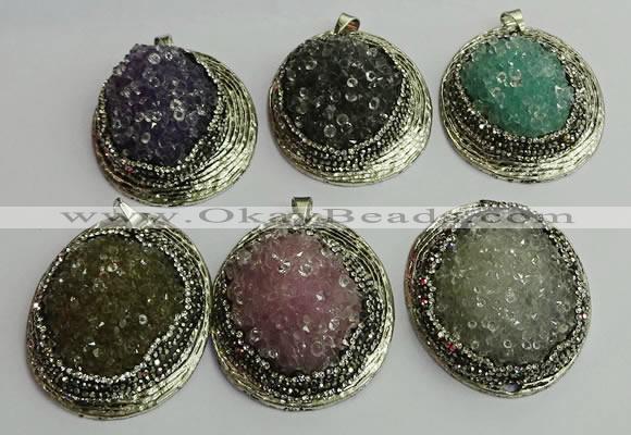 CGP363 35*55mm freeform crystal glass pendants wholesale