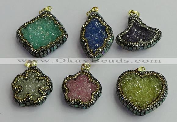 CGP372 25*30mm - 30*35mm freeform crystal glass pendants