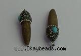 CGP409 10*45mm - 15*50mm bullet sea urchin shell pendants