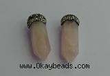 CGP411 12*45mm - 15*50mm sticks rose quartz pendants wholesale