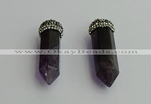 CGP412 12*45mm - 15*50mm sticks amethyst pendants wholesale