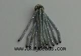 CGP424 2*3mm faceted rondelle handmade chinese crystal tassel pendants