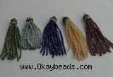 CGP430 2*3mm faceted rondelle handmade chinese crystal tassel pendants