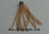 CGP435 2*3mm faceted rondelle handmade chinese crystal tassel pendants