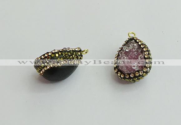 CGP481 15*20mm teardrop crystal glass pendants wholesale