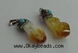 CGP502 15*35mm - 18*45mm nugget citrine pendants wholesale