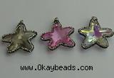 CGP509 35*35mm star crystal glass pendants wholesale