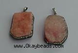 CGP593 25*40mm - 30*45mm freeform druzy agate gemstone pendants