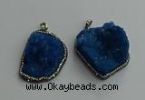 CGP596 25*40mm - 30*45mm freeform druzy agate gemstone pendants