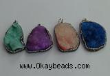 CGP598 25*40mm - 30*45mm freeform druzy agate gemstone pendants