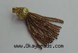 CGP674 2*3mm faceted rondelle handmade chinese crystal tassel pendants