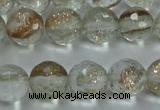 CGQ24 15.5 inches 8mm faceted round gold sand quartz beads