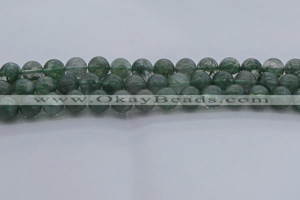 CGQ514 15.5 inches 12mm round matte imitation green phantom quartz beads