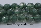 CGQ521 15.5 inches 6mm faceted round imitation green phantom quartz beads