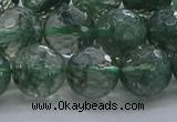 CGQ524 15.5 inches 12mm faceted round imitation green phantom quartz beads