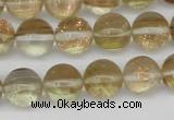 CGQ60 15.5 inches 8mm round gold sand quartz beads wholesale