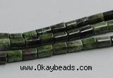 CGR07 16 inches 4*6mm cylinder green rain forest stone beads wholesale