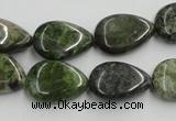 CGR09 16 inches 13*18mm flat teardrop green rain forest stone beads