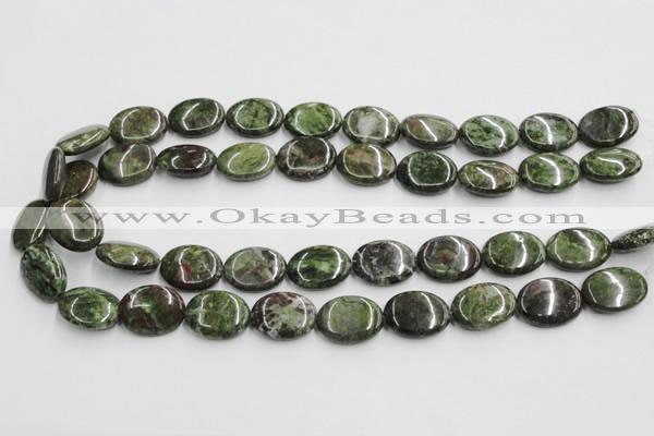 CGR11 16 inches 15*20mm oval green rain forest stone beads wholesale