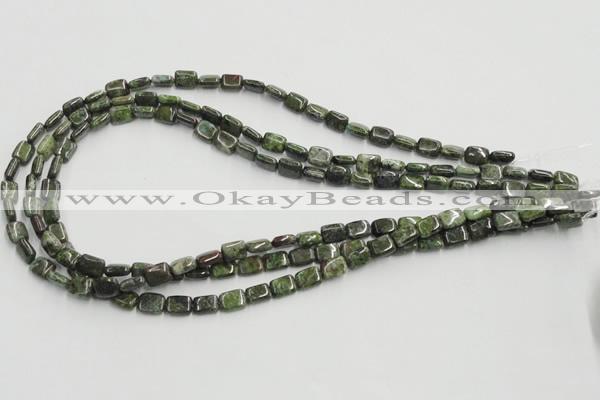 CGR17 16 inches 6*8mm rectangle green rain forest stone beads wholesale