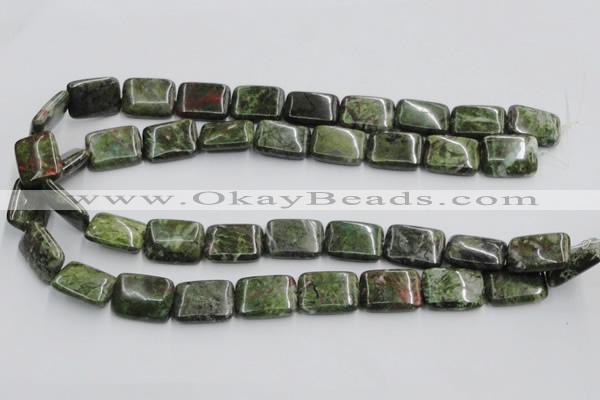 CGR18 16 inches 15*20mm rectangle green rain forest stone beads wholesale