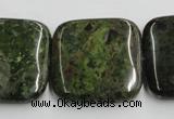 CGR20 16 inches 30*30mm square green rain forest stone beads wholesale