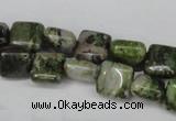 CGR31 15.5 inches 6*6mm square green rain forest stone beads