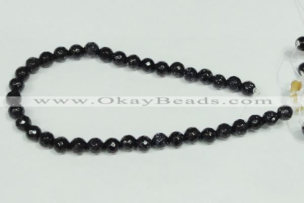 CGS107 15.5 inches 10mm faceted round blue goldstone beads wholesale