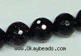 CGS109 15.5 inches 16mm faceted round blue goldstone beads wholesale