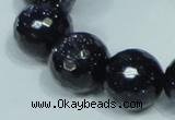 CGS111 15.5 inches 20mm faceted round blue goldstone beads wholesale