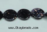 CGS122 15.5 inches 15mm flat round blue goldstone beads wholesale