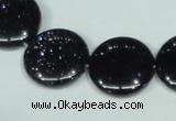 CGS123 15.5 inches 20mm flat round blue goldstone beads wholesale