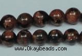 CGS203 15.5 inches 10mm round blue & brown goldstone beads wholesale